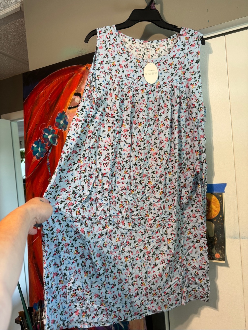 Brand New with Tags! Ultra-Soft Floral Modern Muumuu / House Dress - Picture 3 of 5